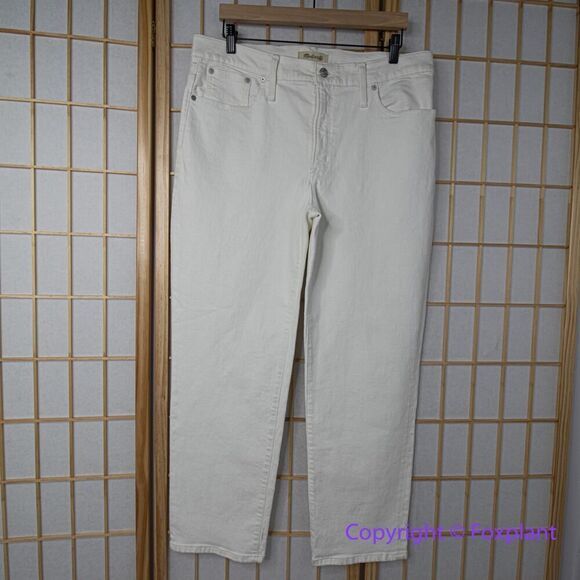 New! Madewell  The Mid-Rise Perfect Vintage Straight Jean in Tile White, 32 - Picture 2 of 15